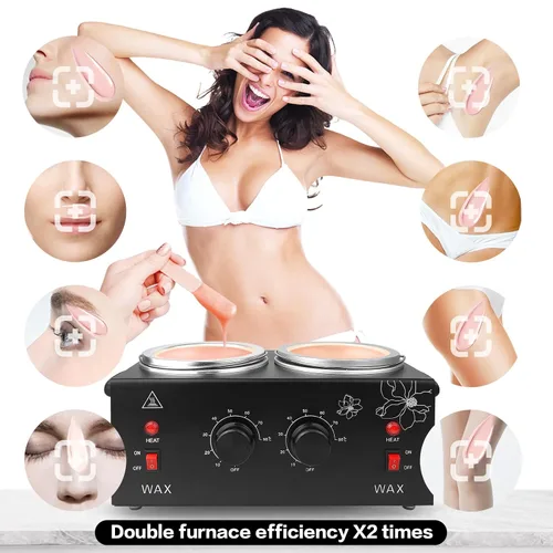 Miniatura 4 de Calentador de cera portátil para depilación sin dolor, calentador de cera profesional para mujeres y hombres con juego de temperatura ajustable, 40