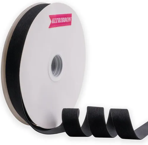 Miniatura 2 de Cinta de terciopelo de nailon de una sola cara, carrete de 1 pulgada x 25 yardas (negro)