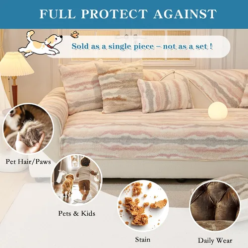 Miniatura 3 de MYSKY HOME Funda de sofá modular lavable para perros, funda de sofá modular para sofá de 2 cojines, en forma de L, patrón geométrico