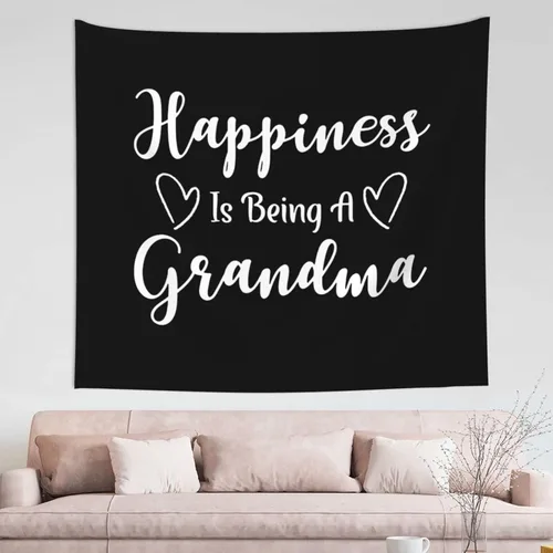 Felicidad es ser una abuela tapices para colgar en la pared, decoración del hogar, decoración de dormitorio, decoración de fiesta, 60 x 51 pulgadas