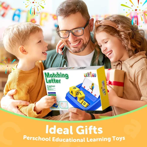 Miniatura 7 de Juguetes educativos para niños de 3, 4, 5 años para niños pequeños de 2 a 4 años Juegos de cartas de letras coincidentes para niños de 3 a 5 años
