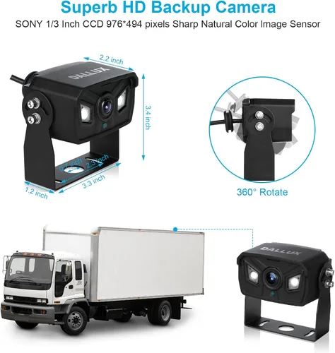 Miniatura 5 de Cámaras de respaldo de vehículo para camión de autobús, cámara de respaldo de cabina de ángulo de visión trasera, cámara de visión trasera