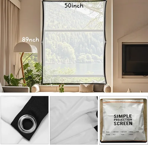 Miniatura 6 de Proyector trasero holográfico navideño de 50 x 89 pulgadas, pantalla de película con holograma, proyector trasero, para interiores y exteriores