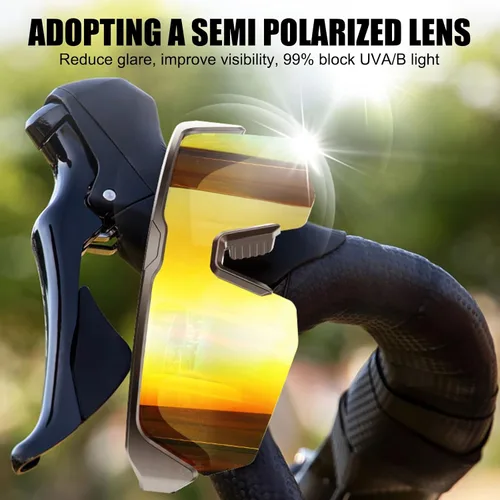 Miniatura 6 de OBEST Gafas de sol inteligentes deportivas, estilo auricular, gafas de ciclismo Bluetooth con lentes polarizadas, altavoces de música de oído