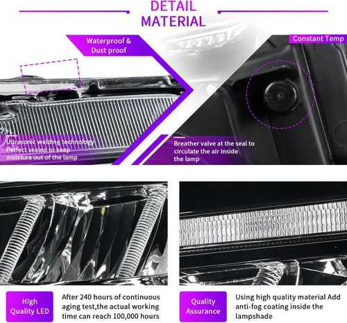 Miniatura 7 de Ensamble de faros Archaic Compatible para Honda Civic de 10ª generación 2016-2021, faro proyector con señal intermitente secuencial para Civic