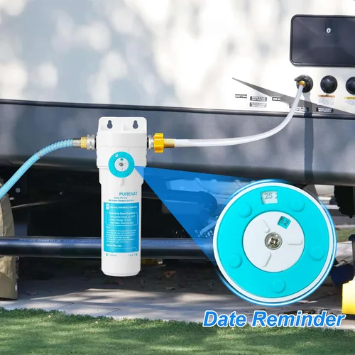 Miniatura 2 de Sistema de Filtro de Agua Externo para RV - Incluye Un Filtro Compuesto, Altamente Eficaz Reduce Sedimentos, Cloro, Mal Sabor y Olor; Adecuado