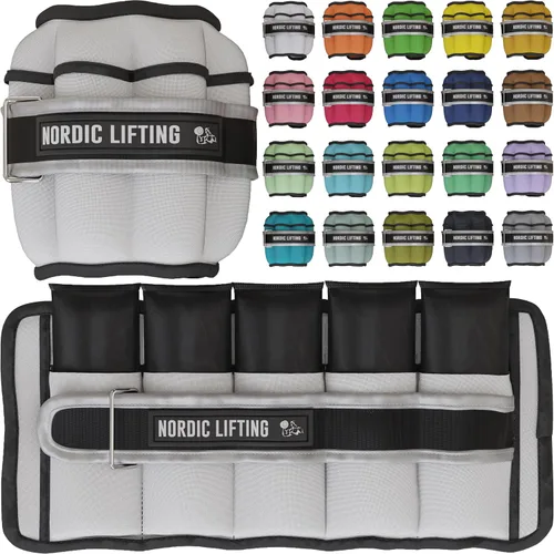 Miniatura 25 de Nordic Lifting - Pesas ajustables de tobillo para mujeres y hombres – 1 par (2–10 libras) Pesas de muñeca, brazo y pierna para gimnasio, yoga