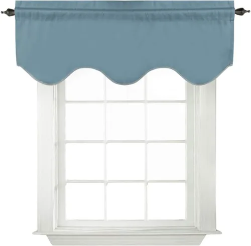 Miniatura 9 de Turquoize - Cenefa opaca para ventanas de cocina/baño/sala de estar/dormitorio con aislamiento térmico, cenefa festoneada con bolsillo para Aqua