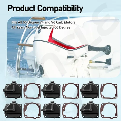 Miniatura 7 de 433000 Kit de cuenco de carburador de cámara flotante compatible con Johnson Evinrude 90-100-105-115-135-150-175HP, reemplaza 343870 433000 766418