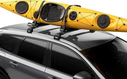Miniatura 7 de Thule Hull-a-Port Aero - Estante para kayak en la azotea, lleva 1 kayak, diseño antirrobo, diseño plegable, superficie de montaje acolchada de goma