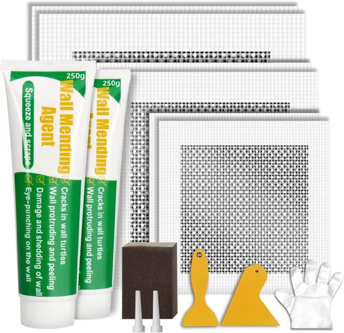 Miniatura 7 de Reparación de agujeros de masilla de pared de 17.64 oz, agente reparador de pared seguro, kit de reparación de paneles de yeso con boquilla