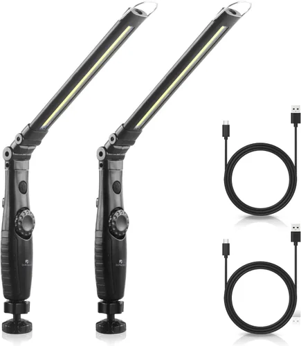 Dr. Prepare - Luz LED de trabajo, 700 lúmenes, luz de trabajo recargable plegable, 3200 mAh, inalámbrica, portátil, magnética, luz de inspección LED