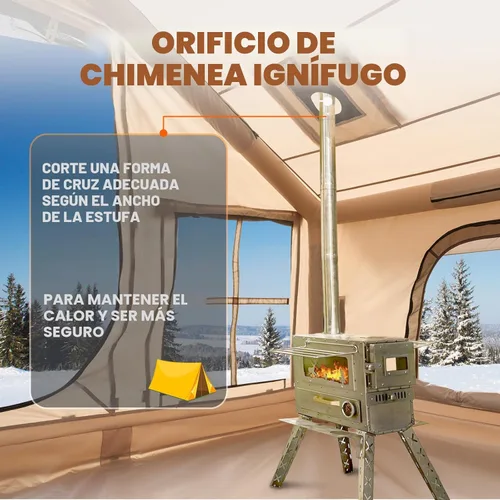 Miniatura 7 de Inflatable Tent with Skylight, Quick Setup Blow Up Tents with Pump, Hot Tent with Stove Jack, Waterproof Oxford Inflatable House for Camping, Air