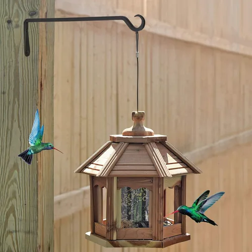 Miniatura 5 de Paquete de 2 colgadores de plantas de 16 pulgadas, ganchos resistentes para colgar plantas al aire libre, colgador de comedero de pájaros