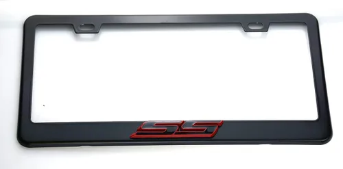 Miniatura 4 de 1 soporte de marco de matrícula de acero inoxidable SS para Chevy Camaro (negro rojo)