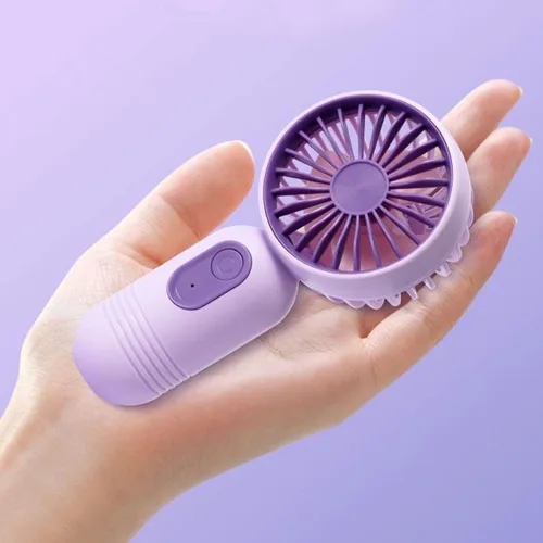 Miniatura 7 de VanSmaGo - Mini ventilador portátil de mano con 3 velocidades para viajes, ventilador de pestañas recargable por USB, funciona con pilas, negro