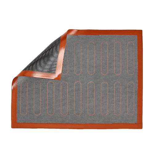 Miniatura 2 de Amazon Basics Eclair - Tapete de silicona antiadherente para hornear, reutilizable, fácil de limpiar, paquete de 2, negro/rojo/blanco, rectangular