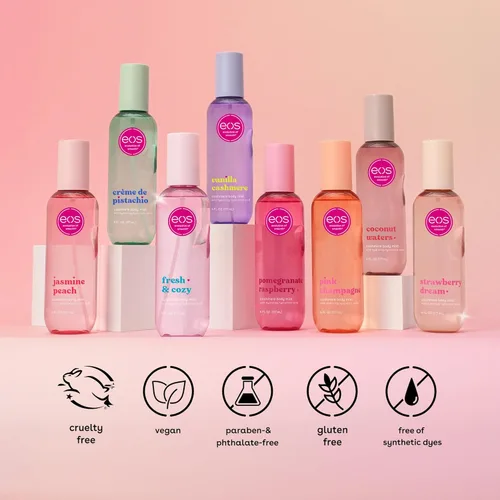 Miniatura 7 de eos Rocío corporal de cachemira, cachemira de vainilla, almizcle suave, caramelo acogedor, niebla para el cabello, spray corporal hidratante