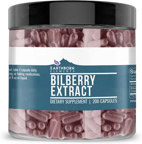 Earthborn Elements Extracto de arándano 200 cápsulas, puro y sin diluir, sin aditivos