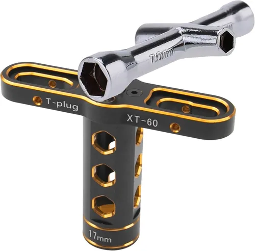 Miniatura 3 de Herramienta de coche RC 0.669 in adaptador hexagonal llave de rueda con 0.157 in, 0.197 in, 0.217 in, 0.276 in, llave hexagonal compatible con Dorado