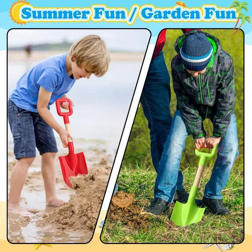 Miniatura 5 de Umnodobn Juguetes de arena de playa, palas de 16 pulgadas para niños y adultos, herramientas de jardinería con pala de pala, kit de caja de arena
