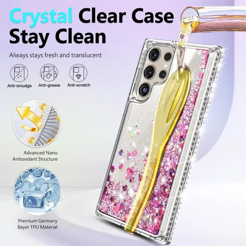 Miniatura 239 de NGB - Funda de teléfono diseñada para Samsung Galaxy S9+ Plus, morado/azul, con purpurina líquida para mujeres y niñas, con protector de pantalla