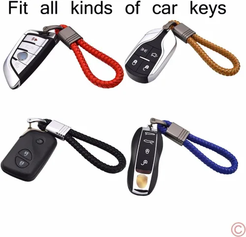 Miniatura 3 de Llavero con cuerda de diseño de tejido de bellota para automóvil, compatible con Porsche Maserati Mercedes BMW Cadillac Lexus Ford Toyota VW Honda