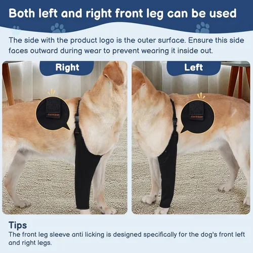 Miniatura 3 de BARKLESS Traje de recuperación para perros para pierna delantera después de la cirugía, manga transpirable para pierna delantera de perro