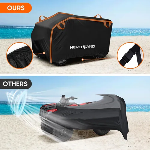 Miniatura 5 de NEVERLAND Funda impermeable para cuatrimoto de 4 ruedas con hebilla, a prueba de polvo, anti rayos UV, resistente al viento, para todo