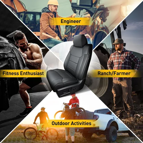 Miniatura 4 de Super Cubierta para Fundas de Asiento Toyota Tundra 2014-2021 (Solo CrewMax), Juego Completo de Protectores de Asiento Negros para Camioneta Pickup