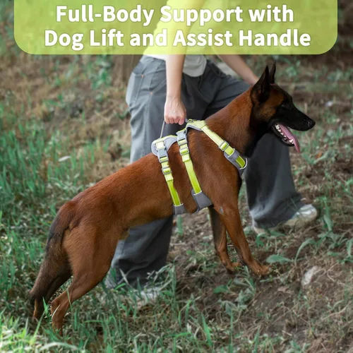 Miniatura 4 de Huntboo Arnés reflectante para perro con asa, a prueba de escape, antideslizante, transpirable, ligero, arnés de elevación ajustable para perros