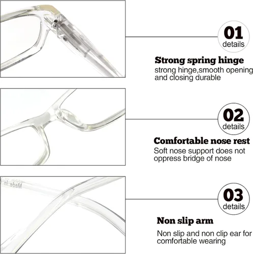 Miniatura 5 de Paquete de 5 lentes de lectura para computadora para hombres y mujeres, antifatiga ocular, lentes de bloqueo de luz azul para lectura