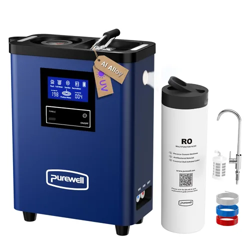 Miniatura 11 de Purewell® K8680 RO Sistema purificador de agua, 10 etapas RV portátil de filtración de agua de supervivencia con UV, tasa de desalinización alcanza