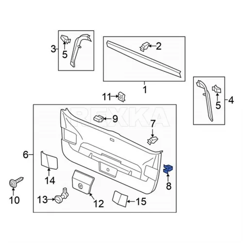 Miniatura 5 de Rexka 10 piezas de retención de clips para puerta elevadora interior compatible con Audi Volkswagen 1J6-867-276