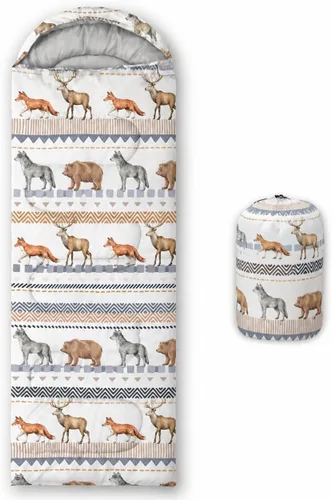 Miniatura 12 de BSNTHO Saco de dormir para camping, 3 estaciones, clima cálido y fresco, ligero, saco de dormir impermeable para adultos y niños, viajes y al aire