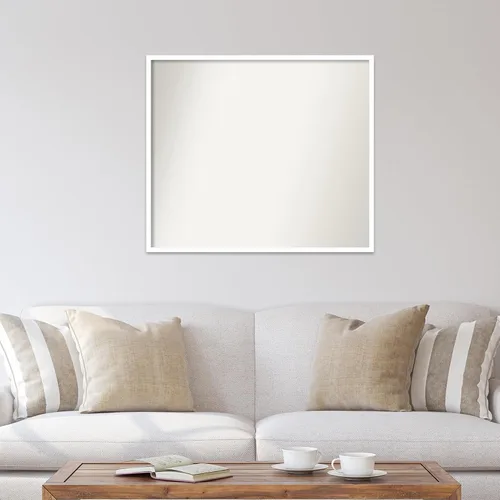 Miniatura 536 de Amanti Art Espejo de baño blanco para sobre el fregadero, 32 x 45 pulgadas, espejo de tocador rectangular blanco esbelto, marco de madera moderno