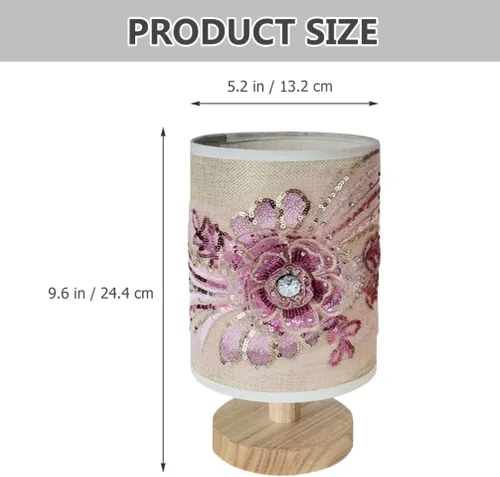 Miniatura 2 de OSALADI Lámpara de mesa de tela floral 3D, lámpara de escritorio elegante USB para dormitorio
