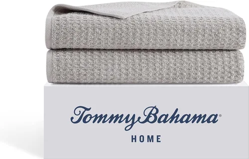 Tommy Bahama - Toallas de baño, 100% algodón suave y absorbente con construcción sin torsión, toallas de baño de peso medio (gris pelícano del