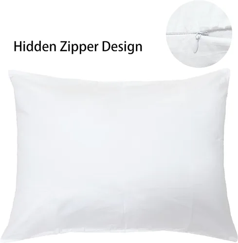 Miniatura 3 de Almohada de viaje para niños pequeños, 12 x 16 pulgadas, 400 hilos, algodón egipcio, 2 piezas, funda de almohada de viaje con cierre de cremallera