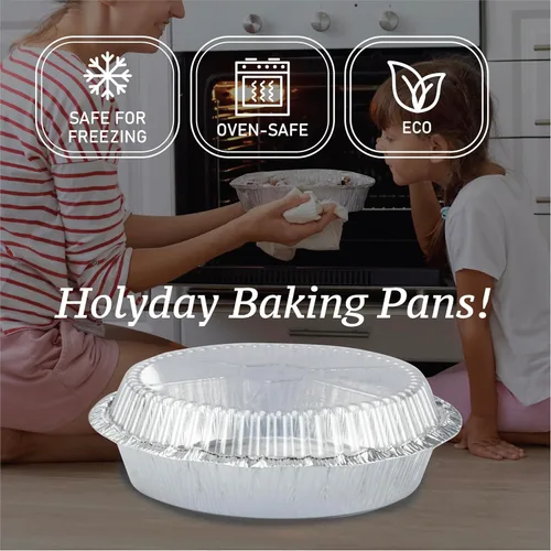 Miniatura 6 de Paquete de 55 sartenes redondas de aluminio de 7 pulgadas con tapas, sartenes de papel de aluminio con tapas transparentes, sartenes redondas aptas