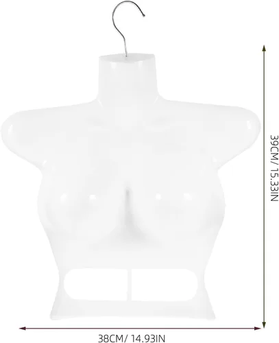 Miniatura 2 de Colgador de ropa de torso de maniquí femenino de 5 piezas para mostrar trajes de baño, vestidos y blusas, plástico ligero y confiable con gancho
