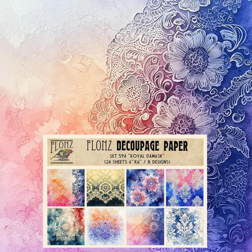 Miniatura 4 de Decoupage - Paquete de papel (24 hojas de 6 x 6 pulgadas) para recién nacido, FLONZ, papel de estilo vintage para decoupage y manualidades Uno
