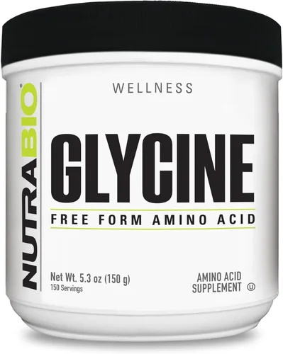NutraBio Polvo de glicina - Suplemento de glicina - Suplemento de aminoácidos de forma libre - 1000 mg porción - 5.29 oz, 150 porciones