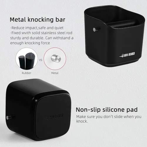 Miniatura 3 de MHW-3BOMBER Cajón para posos de café espresso, 1.2L (15 tazas) Cajón de café con barra extraíble y almohadillas antideslizantes para posos