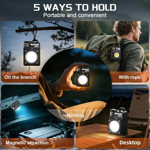 Miniatura 6 de MyCompix - Linterna de camping portátil, linterna LED ajustable de 3500 lúmenes, recargable con tiempo de funcionamiento y pantalla de 2.5 a 15
