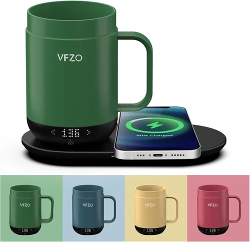 Miniatura 8 de Taza inteligente con control de temperatura, taza de café autocalentable con pantalla LED, vida útil de la batería de 180 minutos - Calienta hasta