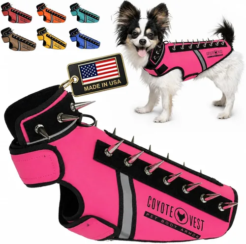 Miniatura 18 de CoyoteVest SpikeVest - Chaleco de arnés para perro, accesorios reflectantes para perros con púas para proteger a tu mascota de ataques de Raptor