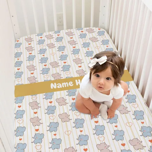 Miniatura 22 de Sábanas personalizadas para cuna de bebé arcoíris colorido con nombre, paquete personalizado y sábanas de juego para niñas bebés, sábanas de colchón