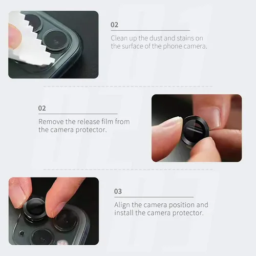 Miniatura 6 de LucBuy Protector de lente de cámara para iPhone 12 Pro Max, vidrio templado HD de alta calidad, aleación de aluminio, anillo individual, película
