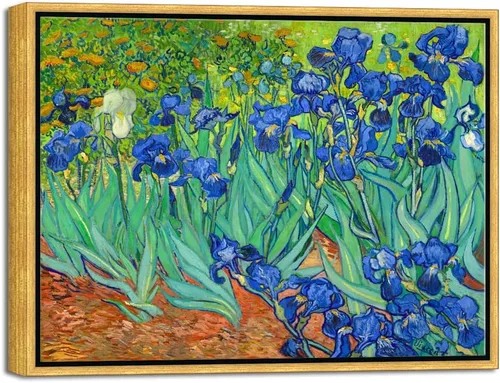 Miniatura 16 de Wieco Art Lienzo enmarcado para pared, impresiones de lirios de Van Gogh, flores famosas, pinturas al óleo, reproducción moderna de lienzo giclée
